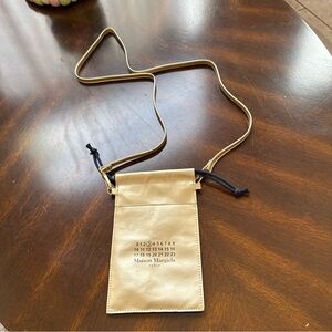 Maison Margiela Gold Crossbody Pouch with Drawstring